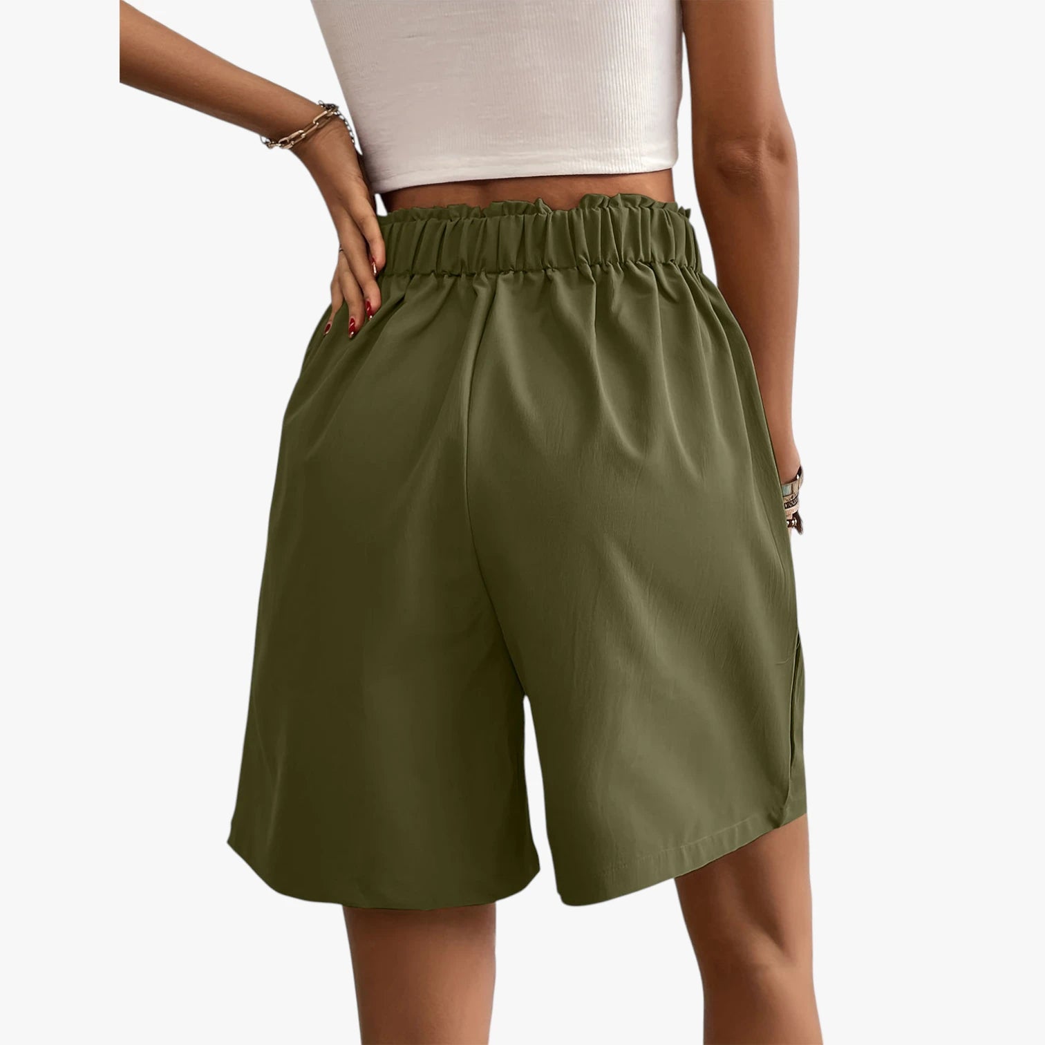 Dame Afslappede Shorts med Lommer og Knapper