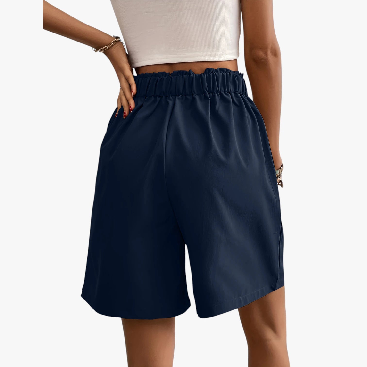 Dame Afslappede Shorts med Lommer og Knapper