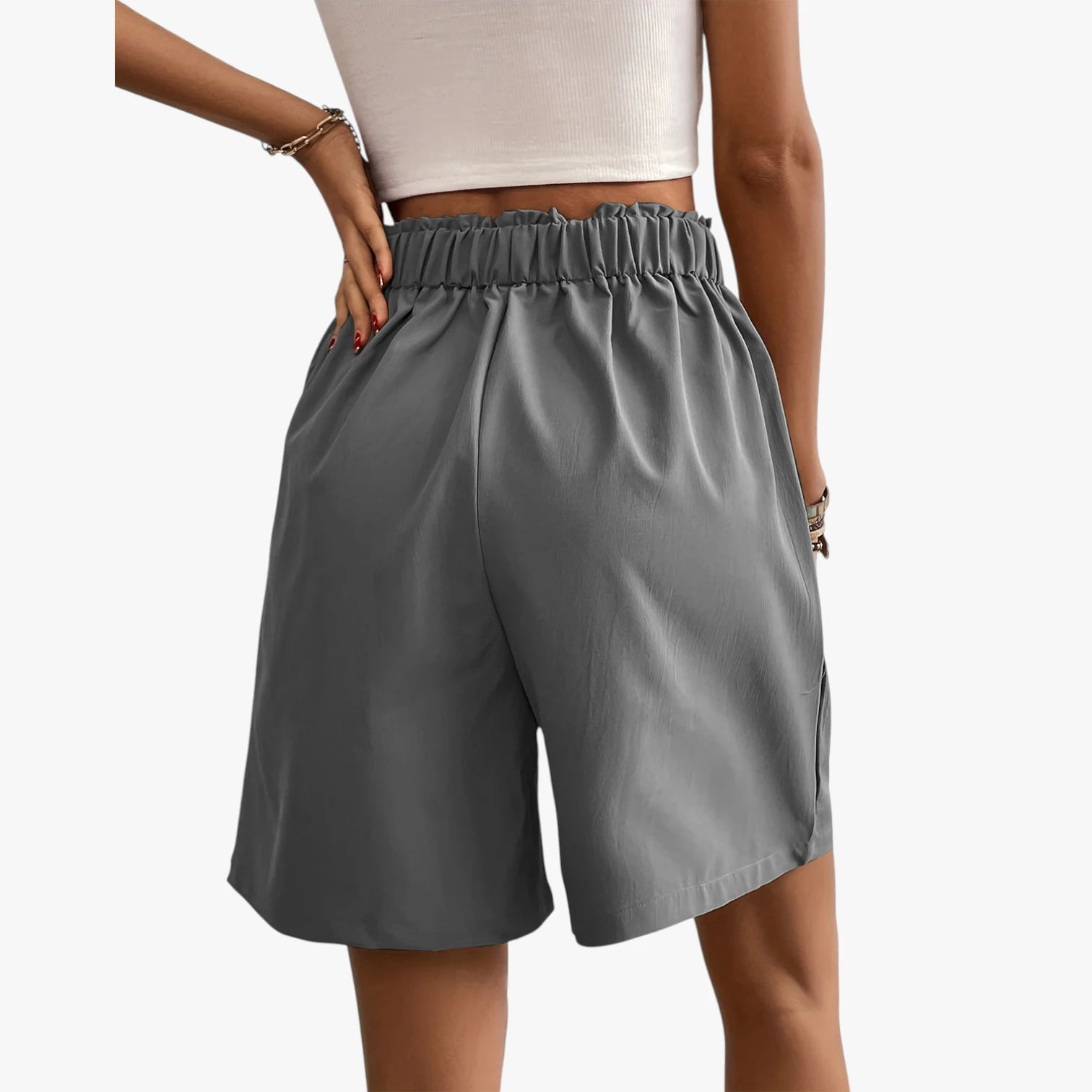 Dame Afslappede Shorts med Lommer og Knapper