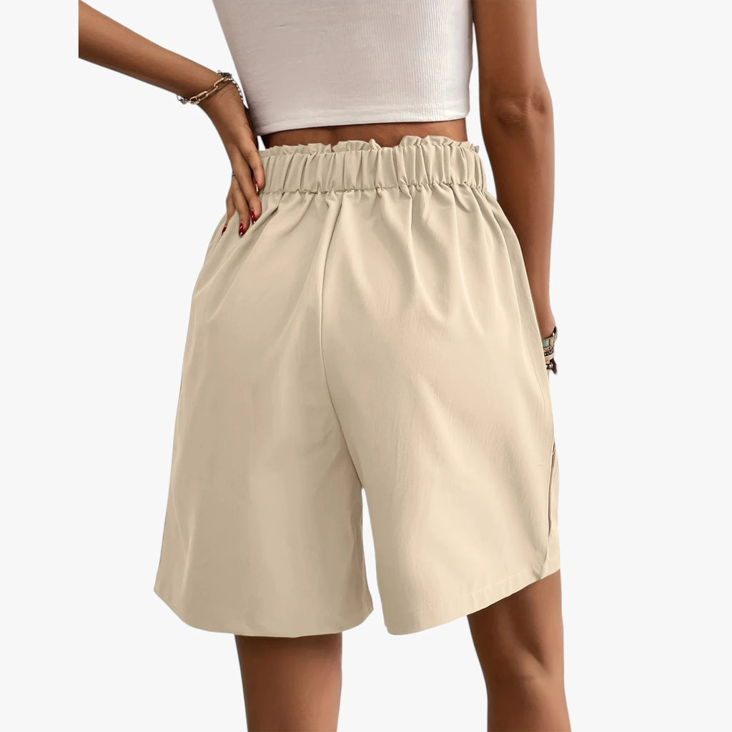 Dame Afslappede Shorts med Lommer og Knapper