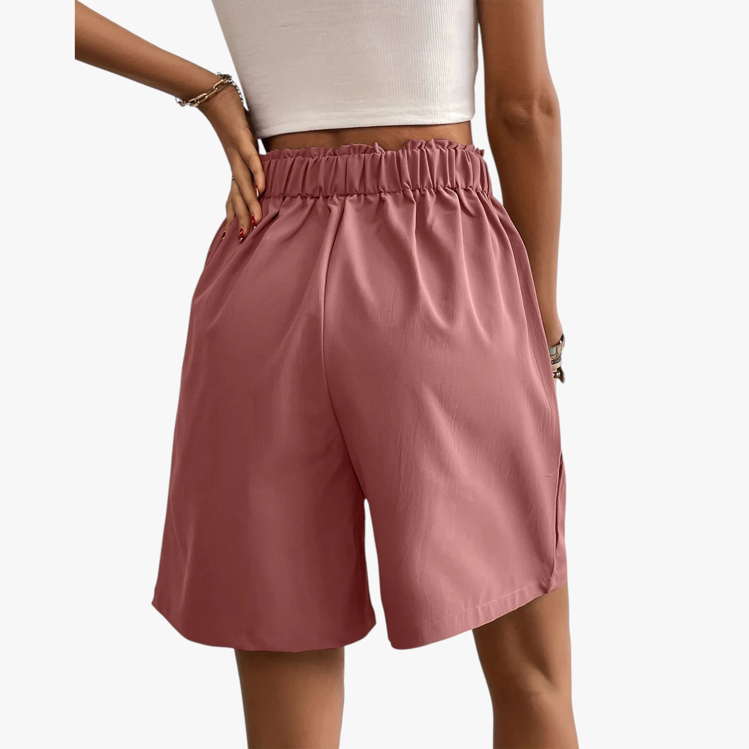Dame Afslappede Shorts med Lommer og Knapper