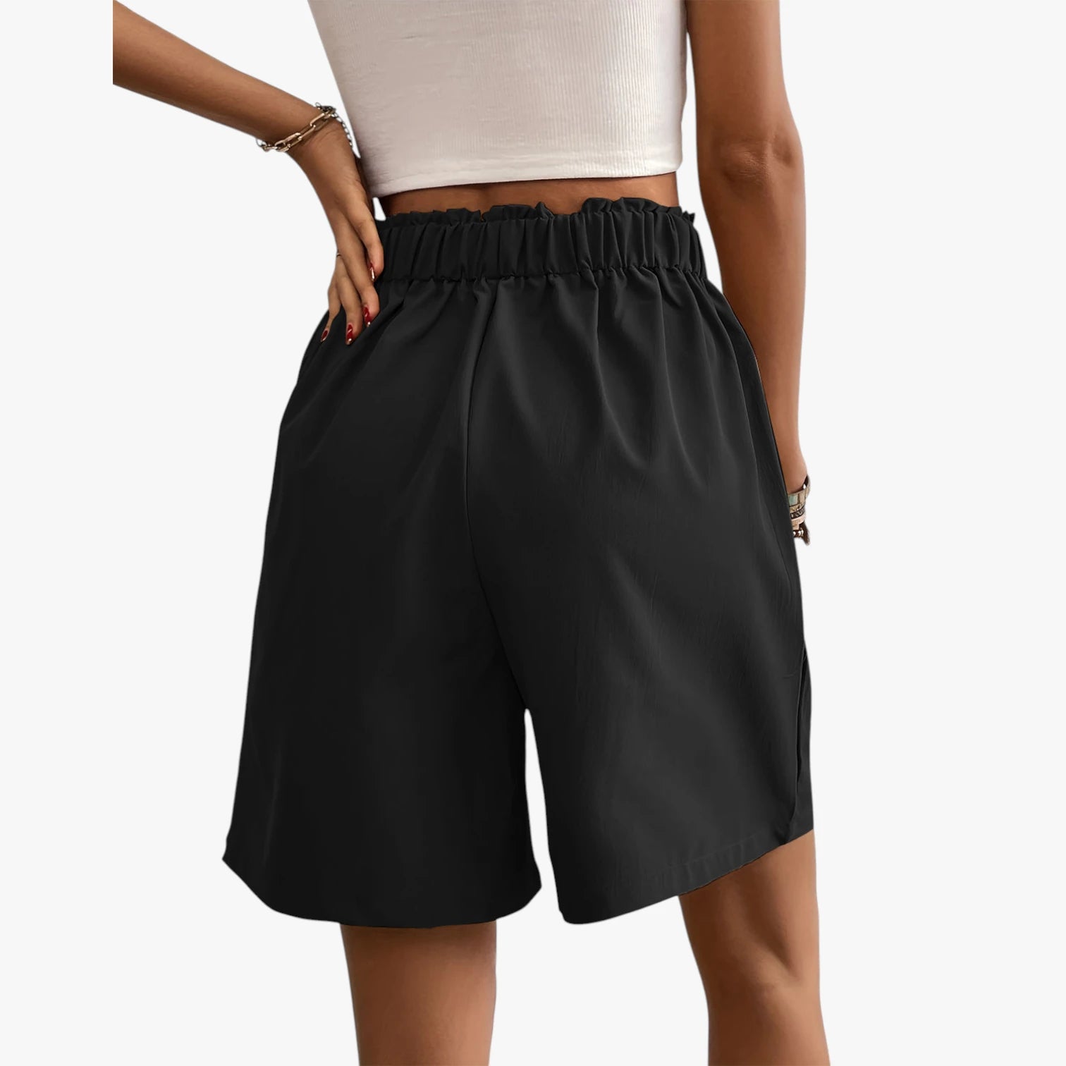 Dame Afslappede Shorts med Lommer og Knapper