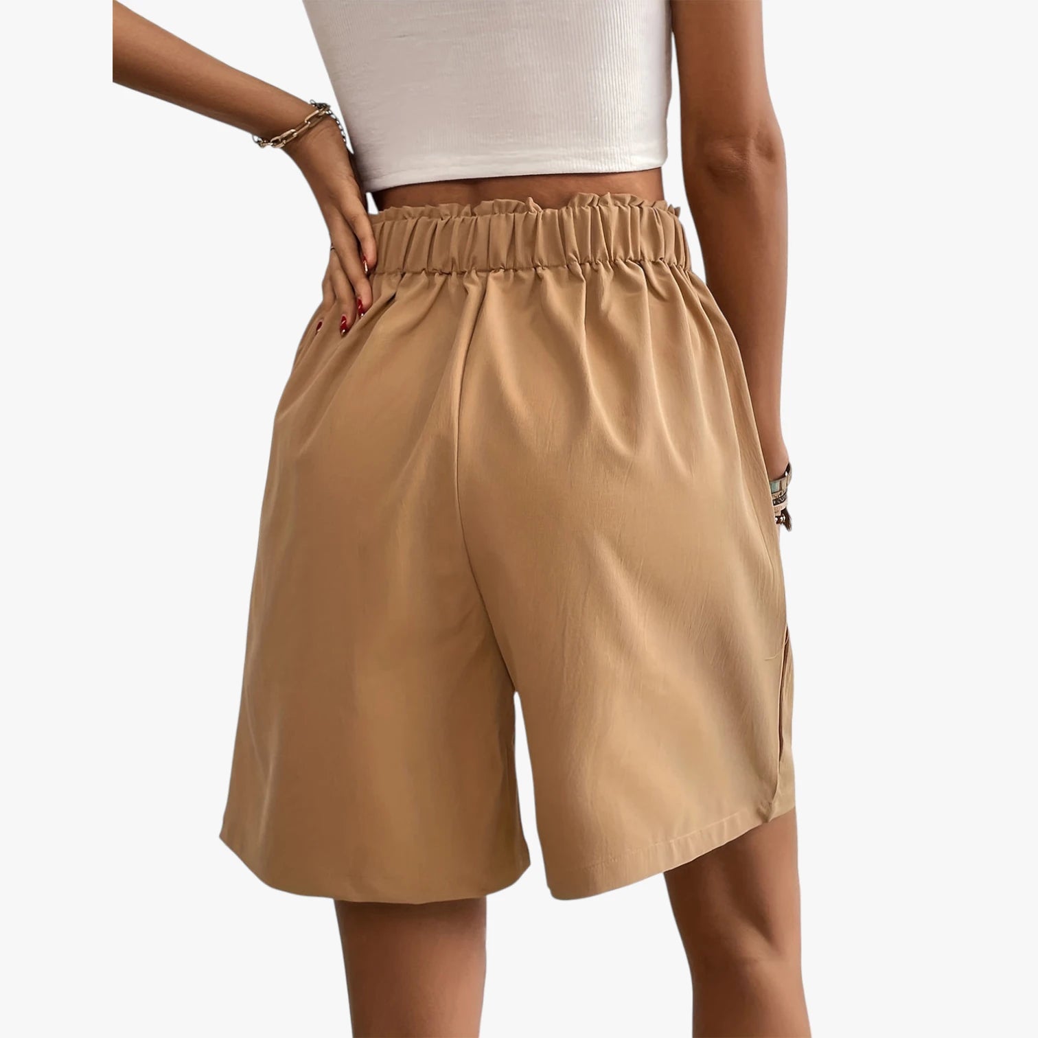 Dame Afslappede Shorts med Lommer og Knapper