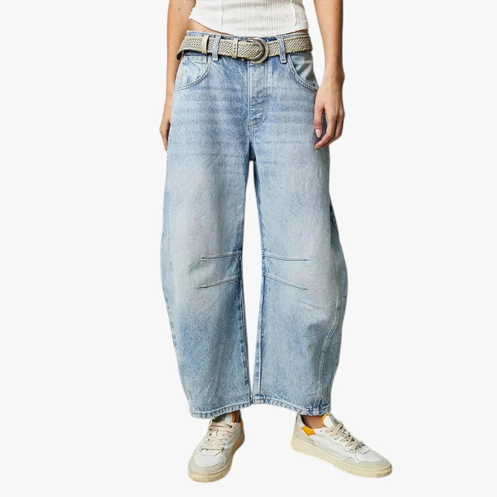 Dame Baggy Jeans med Lommer og Vidde