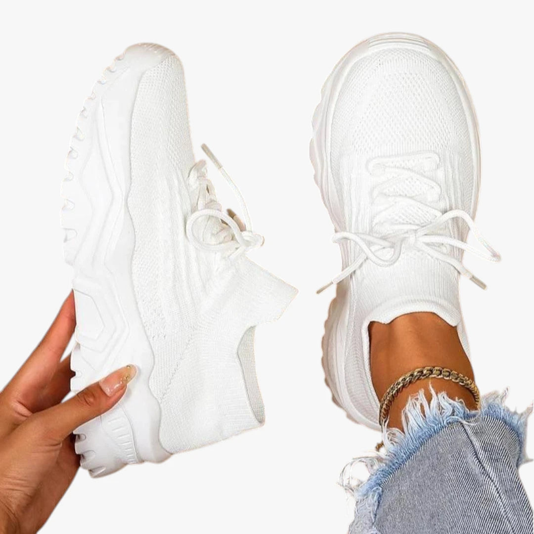 Dame Bløde Lette Sneakers med For og Snøre