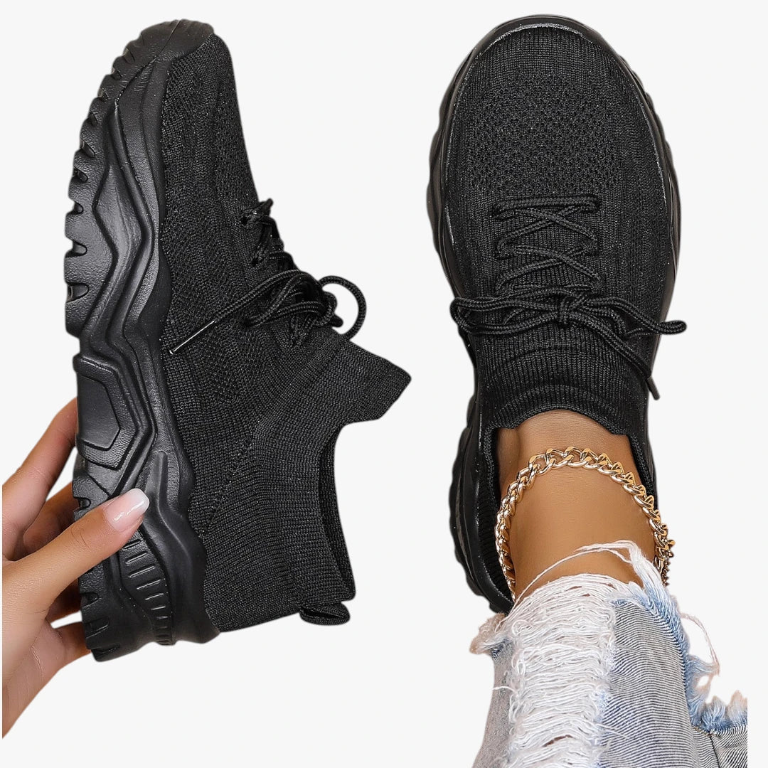 Dame Bløde Lette Sneakers med For og Snøre