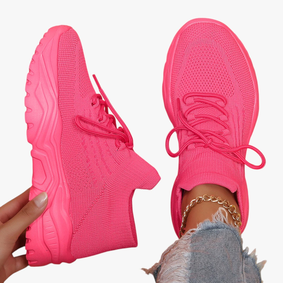 Dame Bløde Lette Sneakers med For og Snøre
