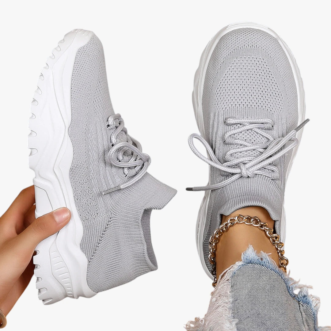 Dame Bløde Lette Sneakers med For og Snøre