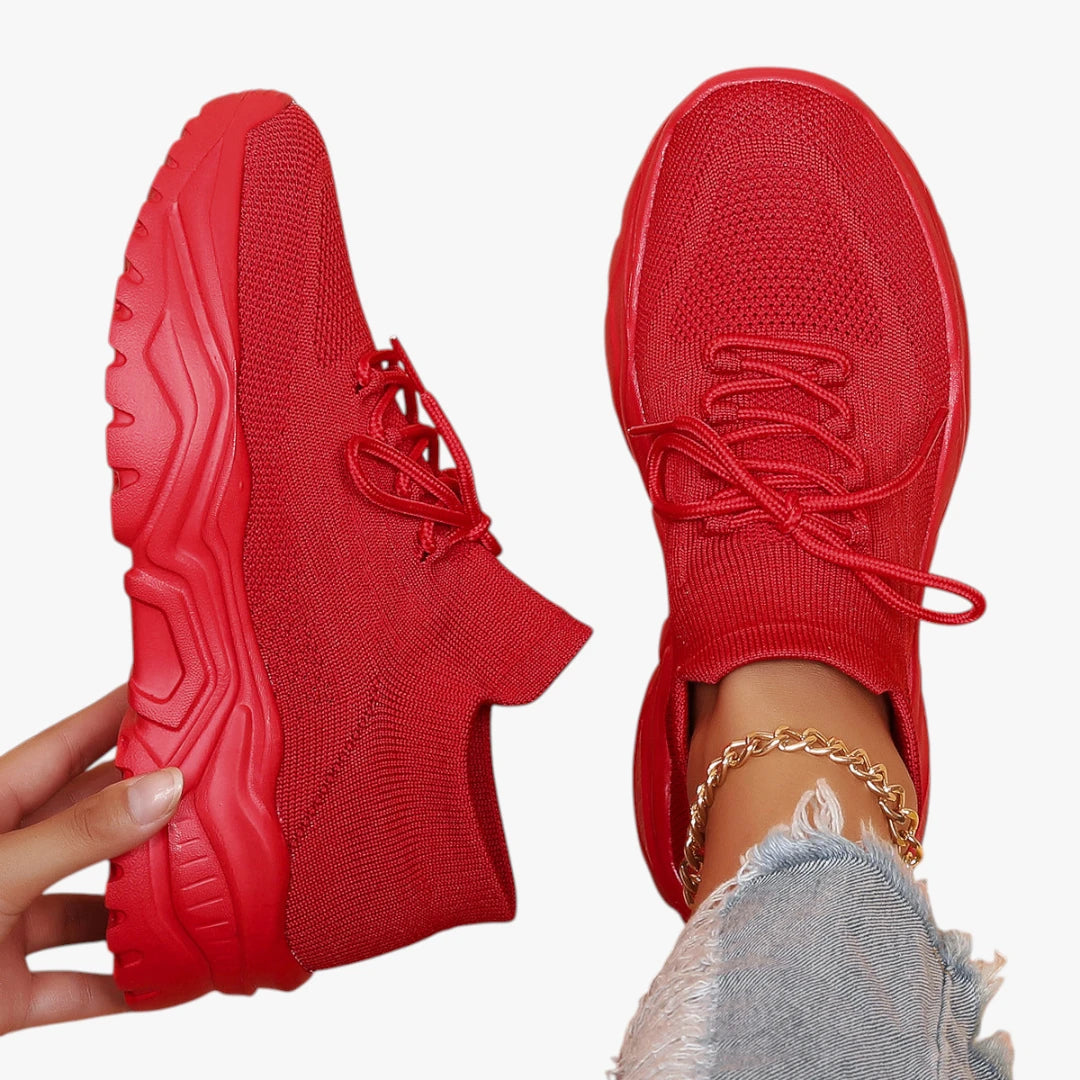 Dame Bløde Lette Sneakers med For og Snøre