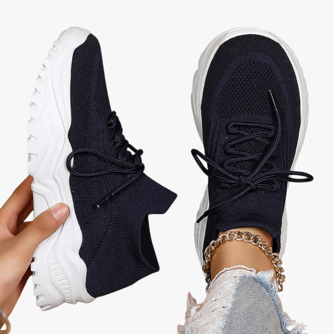 Dame Bløde Lette Sneakers med For og Snøre