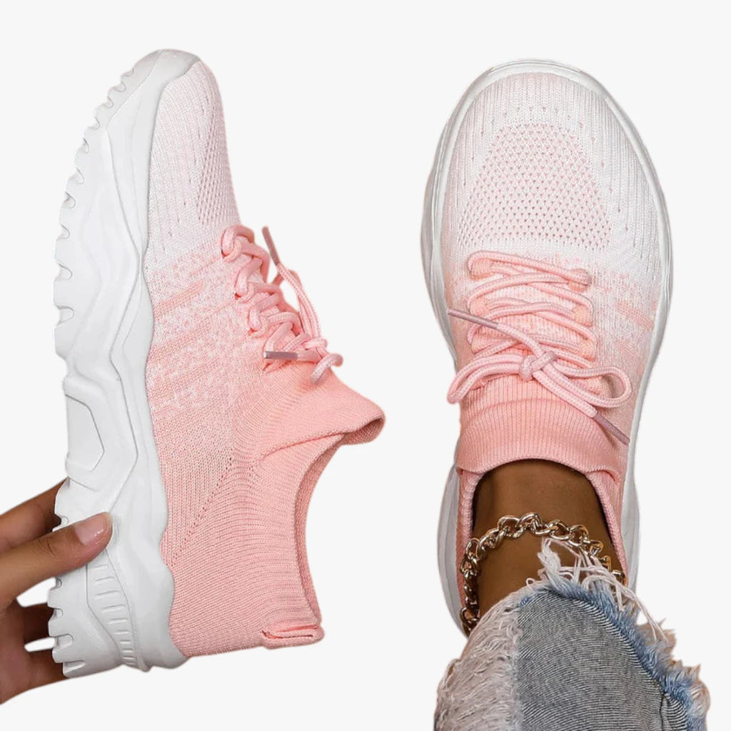 Dame Bløde Lette Sneakers med For og Snøre