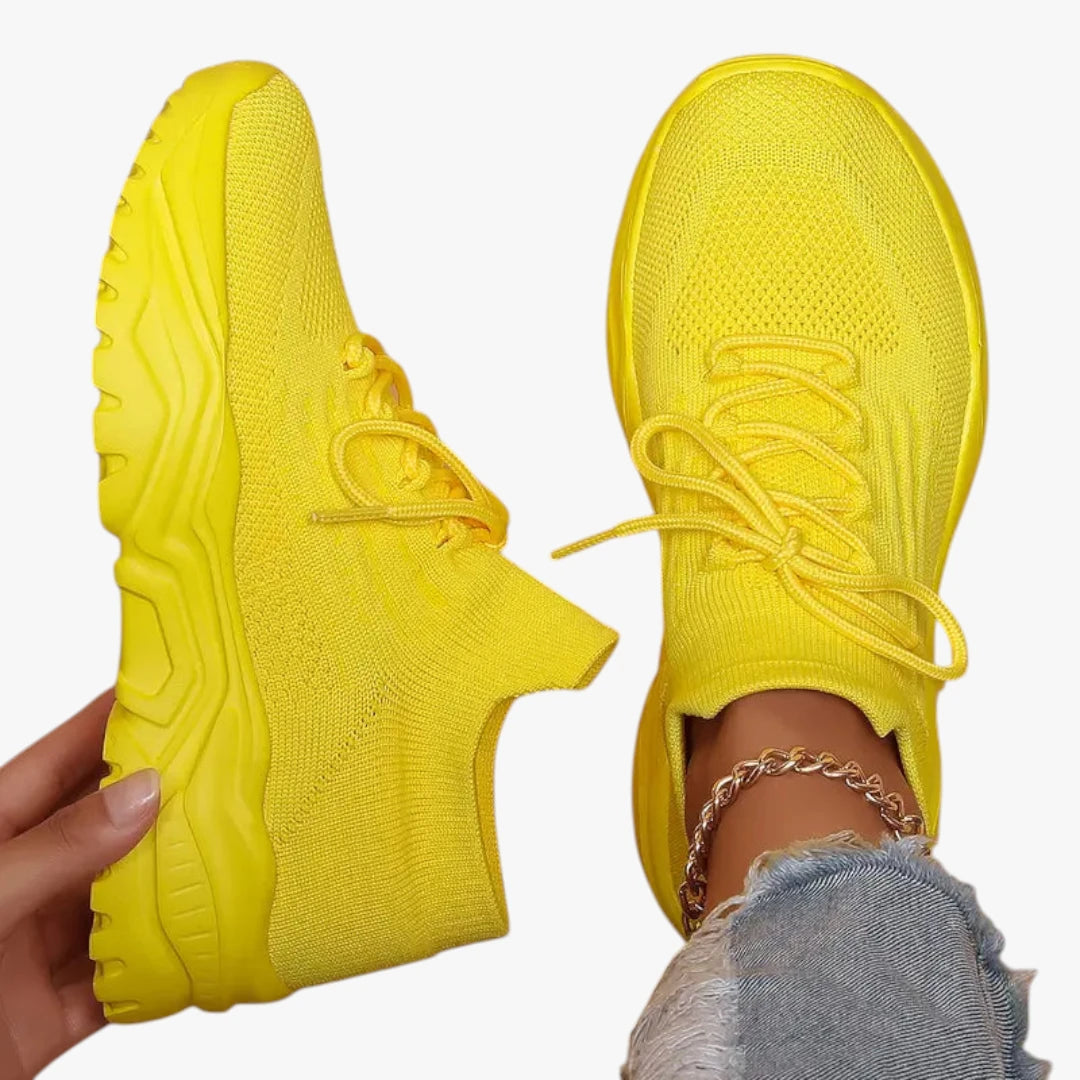 Dame Bløde Lette Sneakers med For og Snøre