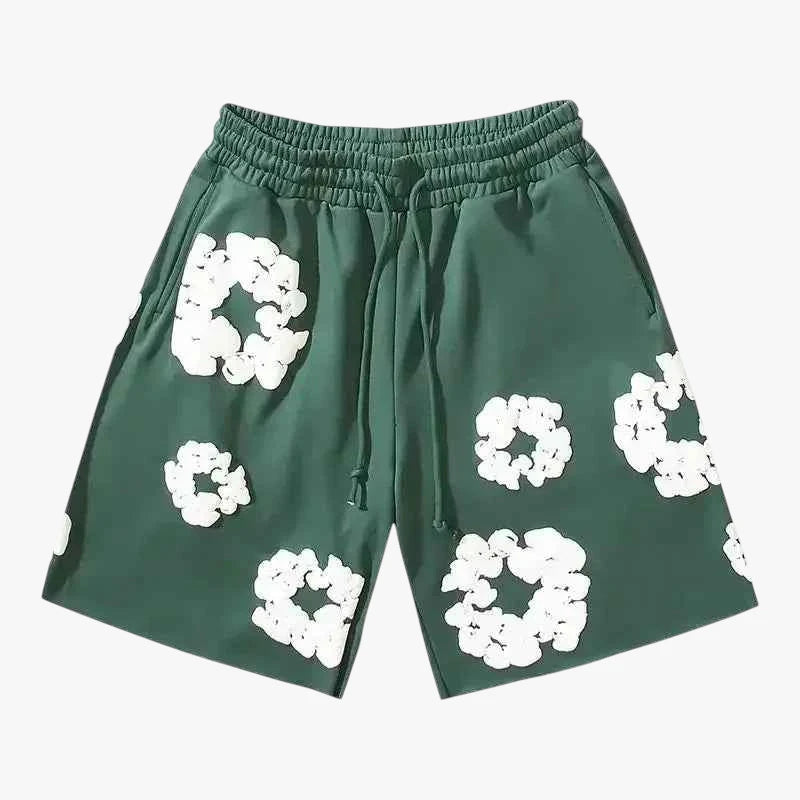 Dame Blomstret Shorts med Elastik Talje