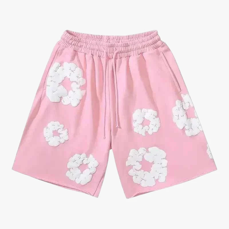 Dame Blomstret Shorts med Elastik Talje