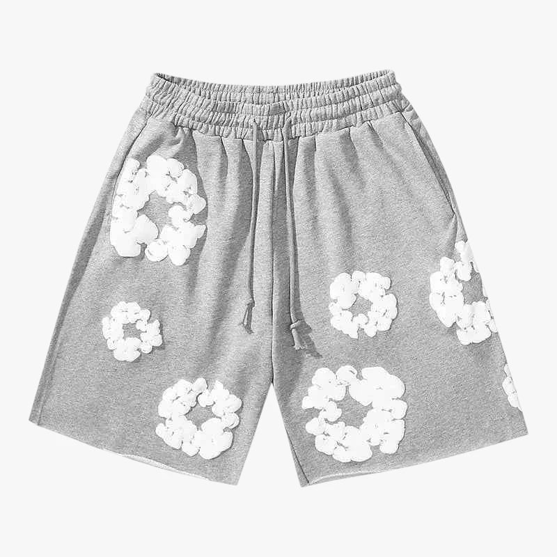 Dame Blomstret Shorts med Elastik Talje
