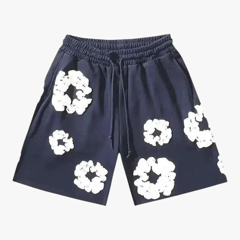 Dame Blomstret Shorts med Elastik Talje