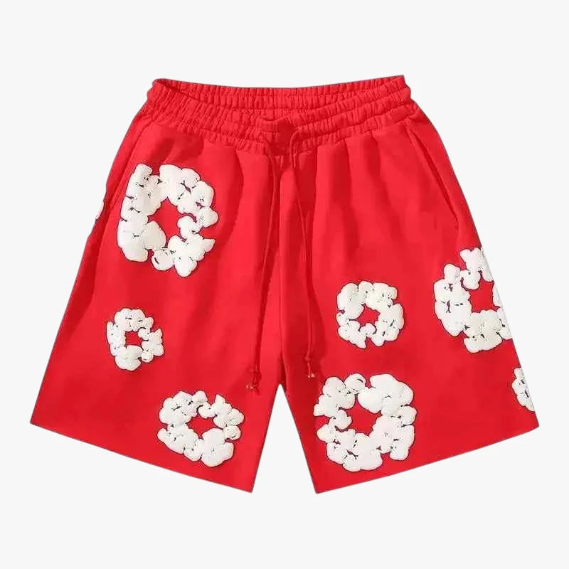 Dame Blomstret Shorts med Elastik Talje