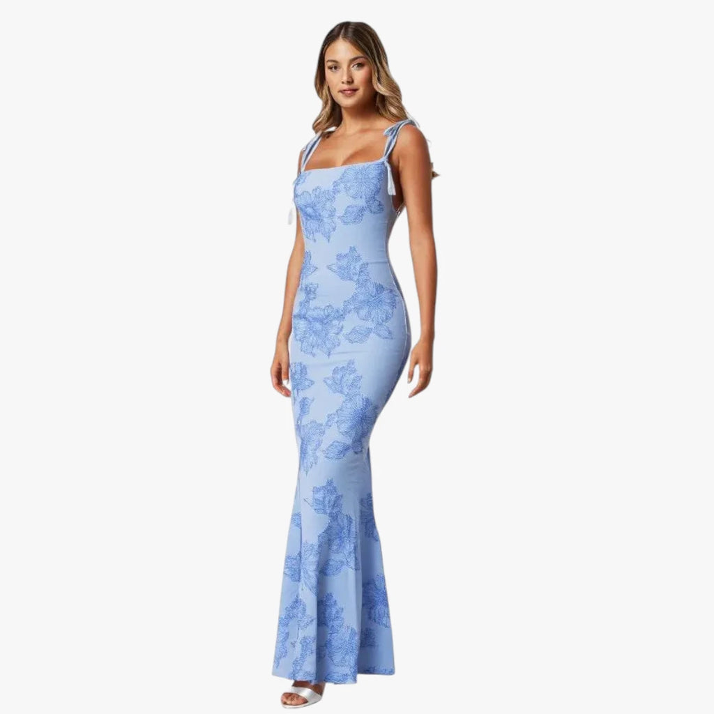 Dame Bodycon Maxi kjole til Bryllup med Blomstret Detaljer