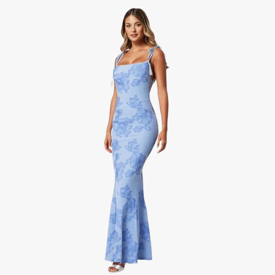 Dame Bodycon Maxi kjole til Bryllup med Blomstret Detaljer