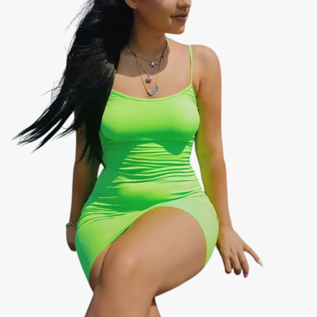 Dame Bodycon Mini Sommerkjole med stram pasform