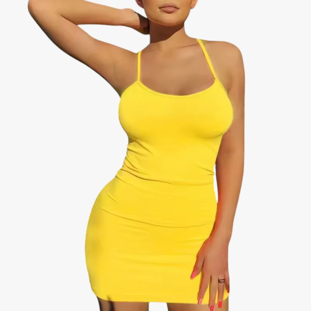 Dame Bodycon Mini Sommerkjole med stram pasform
