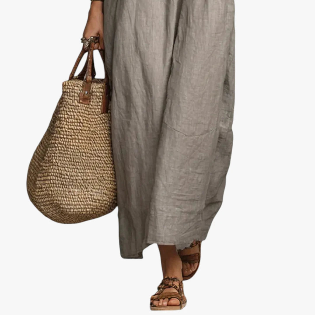 Dame Boheme Maxi Sommerkjole med Flæser