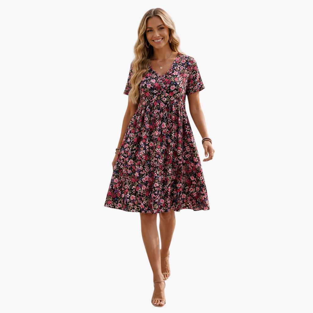 Dame Boheme Mini Sommerkjole med Blomster