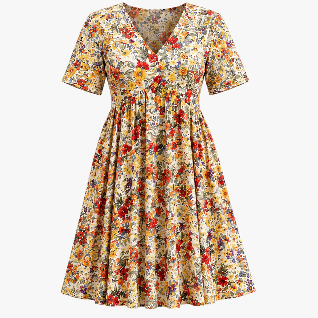 Dame Boheme Mini Sommerkjole med Blomster