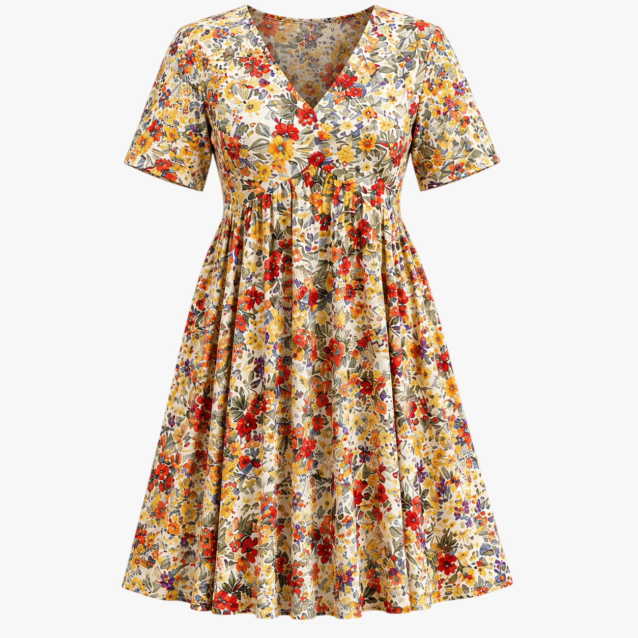 Dame Boheme Mini Sommerkjole med Blomster