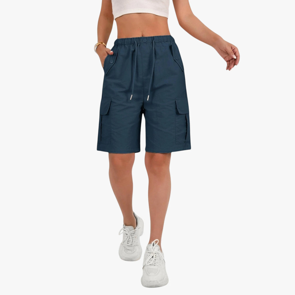 Dame Cargo Shorts med Snoretræk og Lommer