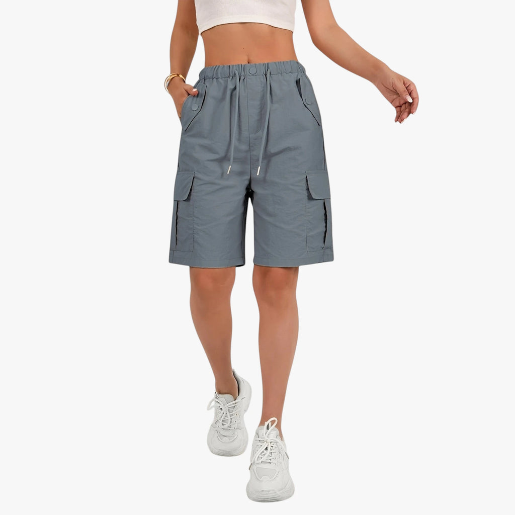 Dame Cargo Shorts med Snoretræk og Lommer