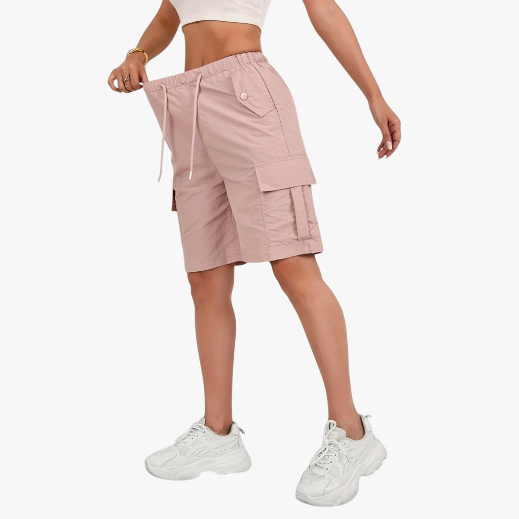 Dame Cargo Shorts med Snoretræk og Lommer