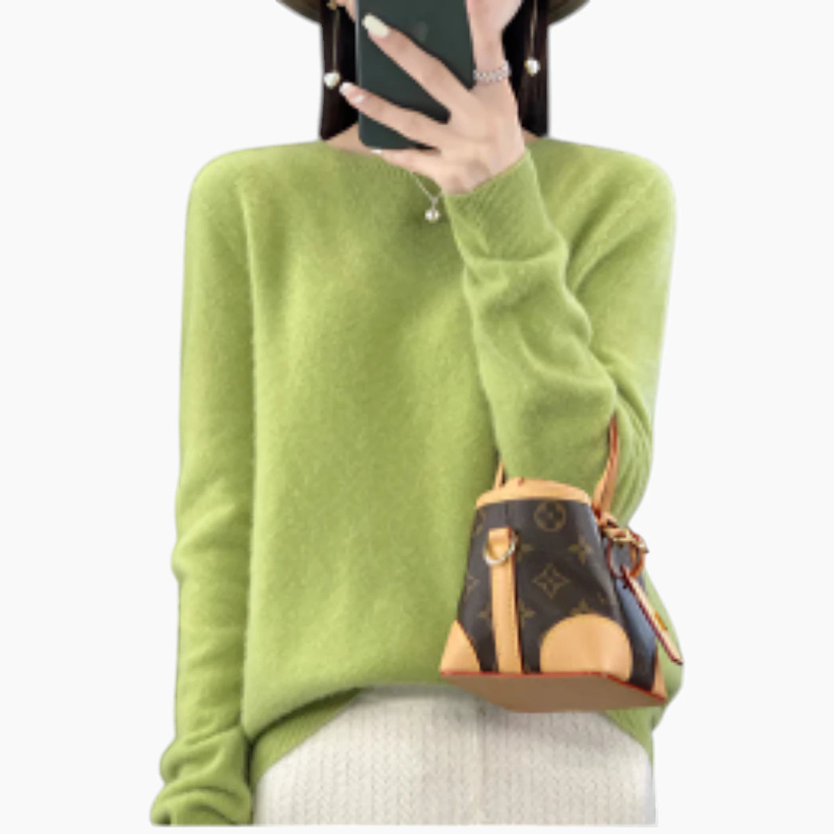Dame Casual Sweater med Rund Hals