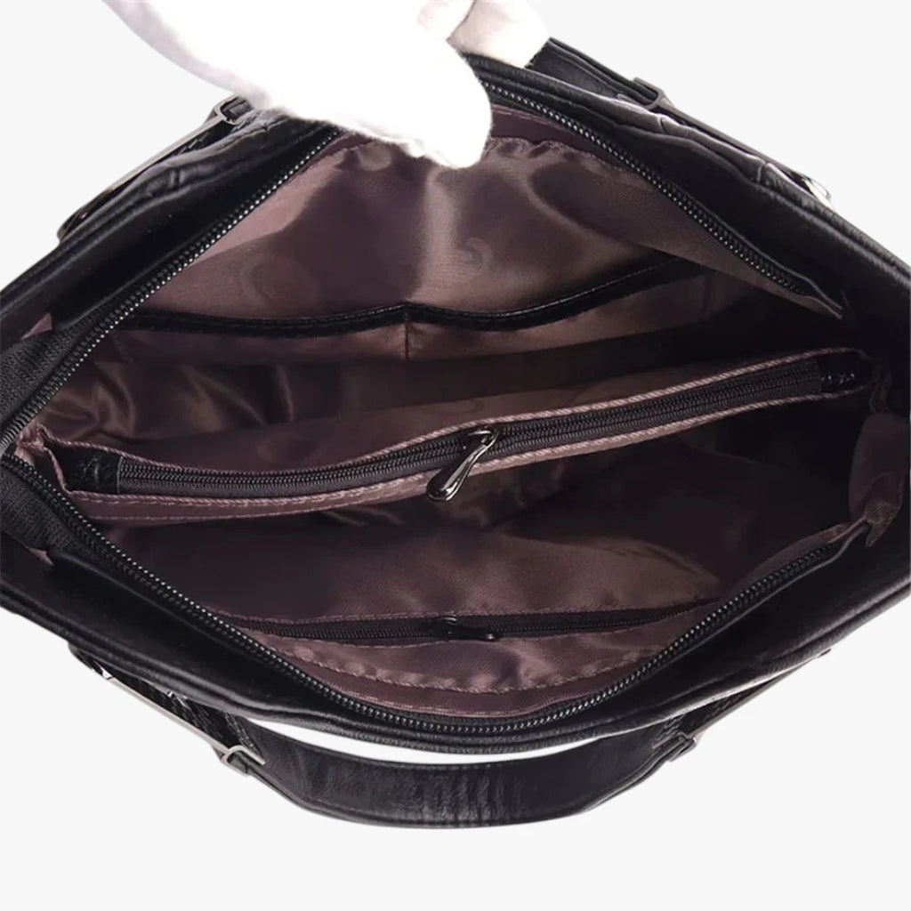 Dame Design Håndtaske med Mange Rum og Skulderrem