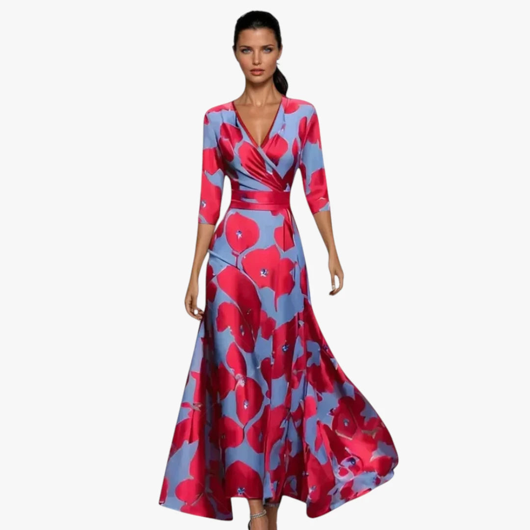 Dame Elegant Maxi Kjøle til Bryllup med Blomster