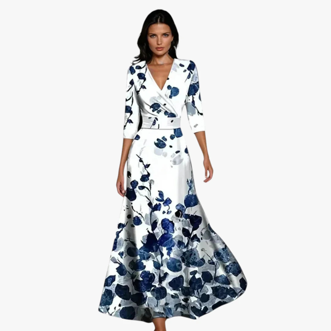 Dame Elegant Maxi Kjøle til Bryllup med Blomster