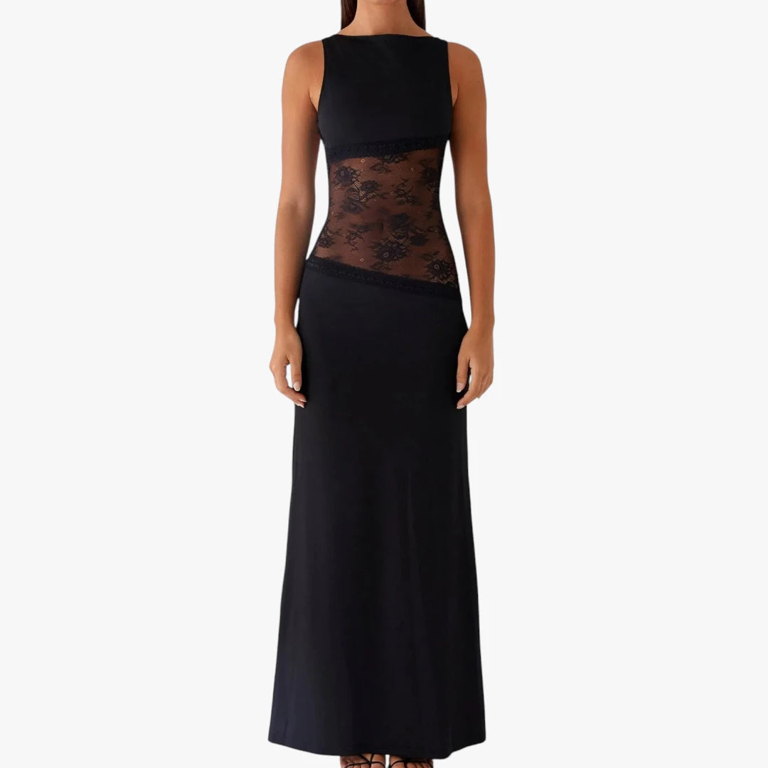 Dame Elegant Maxi Kjole til Bryllup med Blonder Detalje