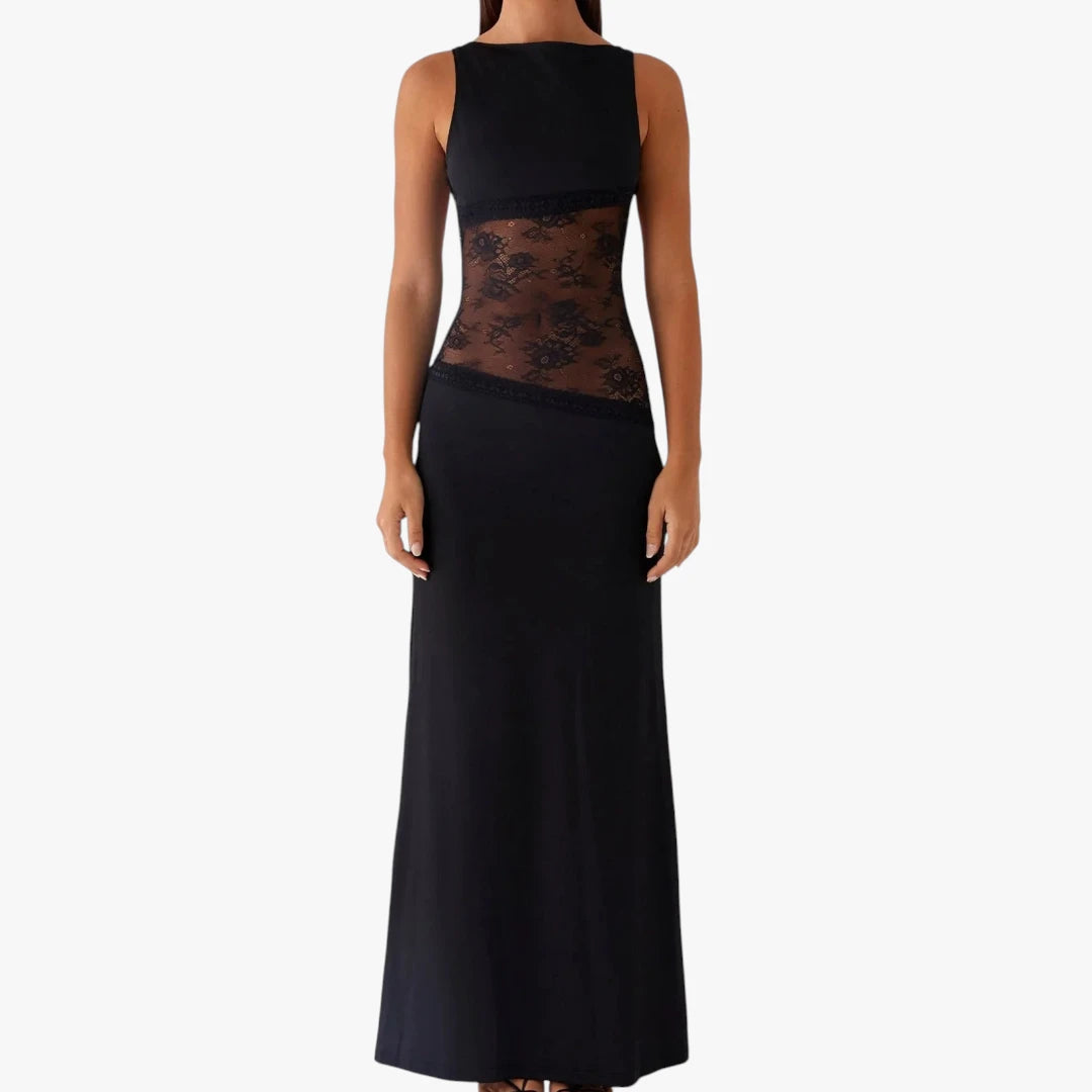 Dame Elegant Maxi Kjole til Bryllup med Blonder detalje