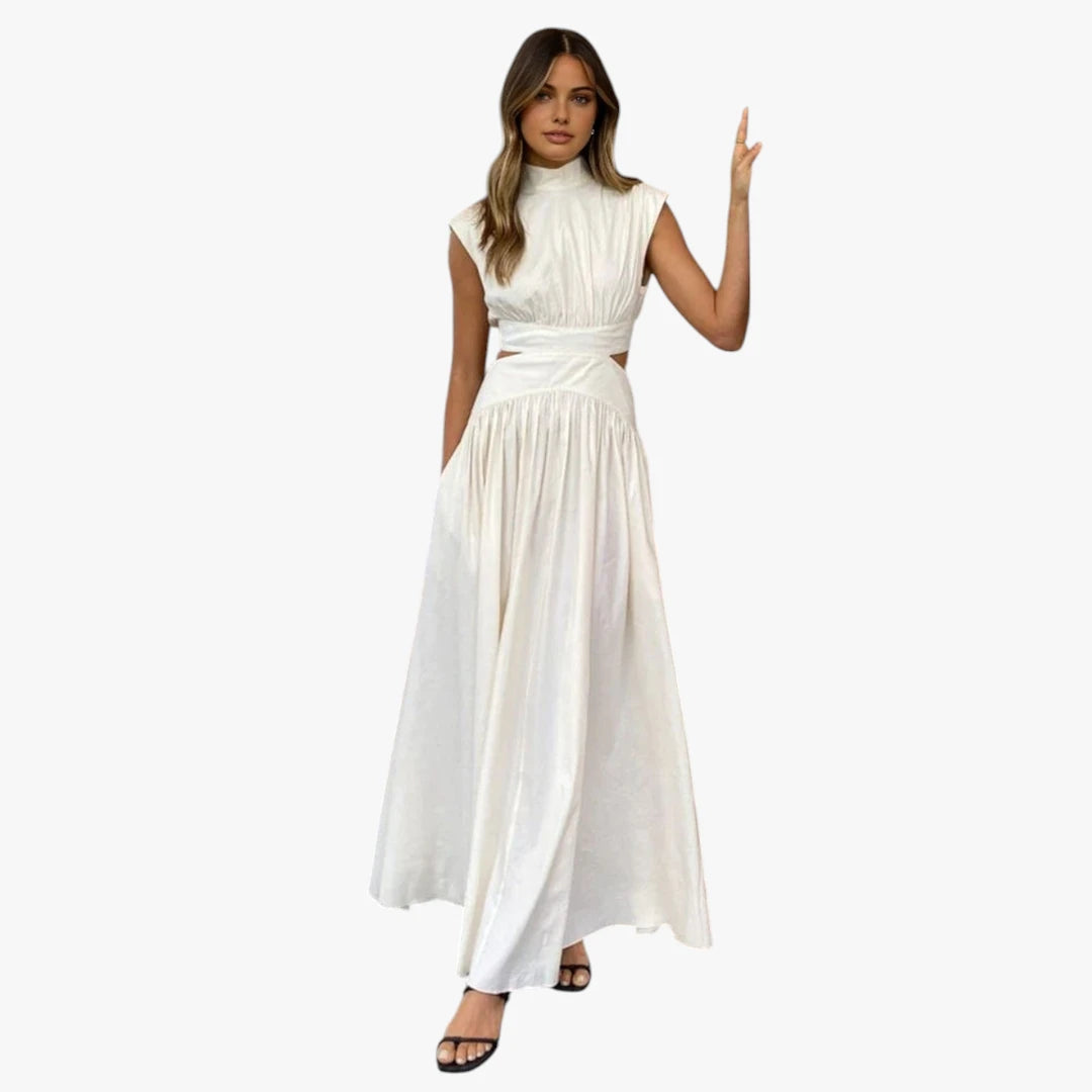 Dame Elegant Maxi Kjole til Bryllup med Cut Out