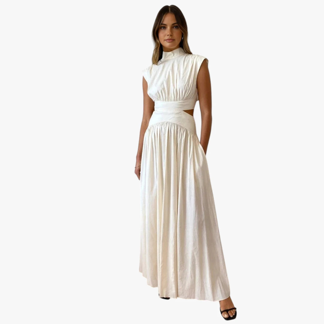 Dame Elegant Maxi Kjole til Bryllup med Cut Out
