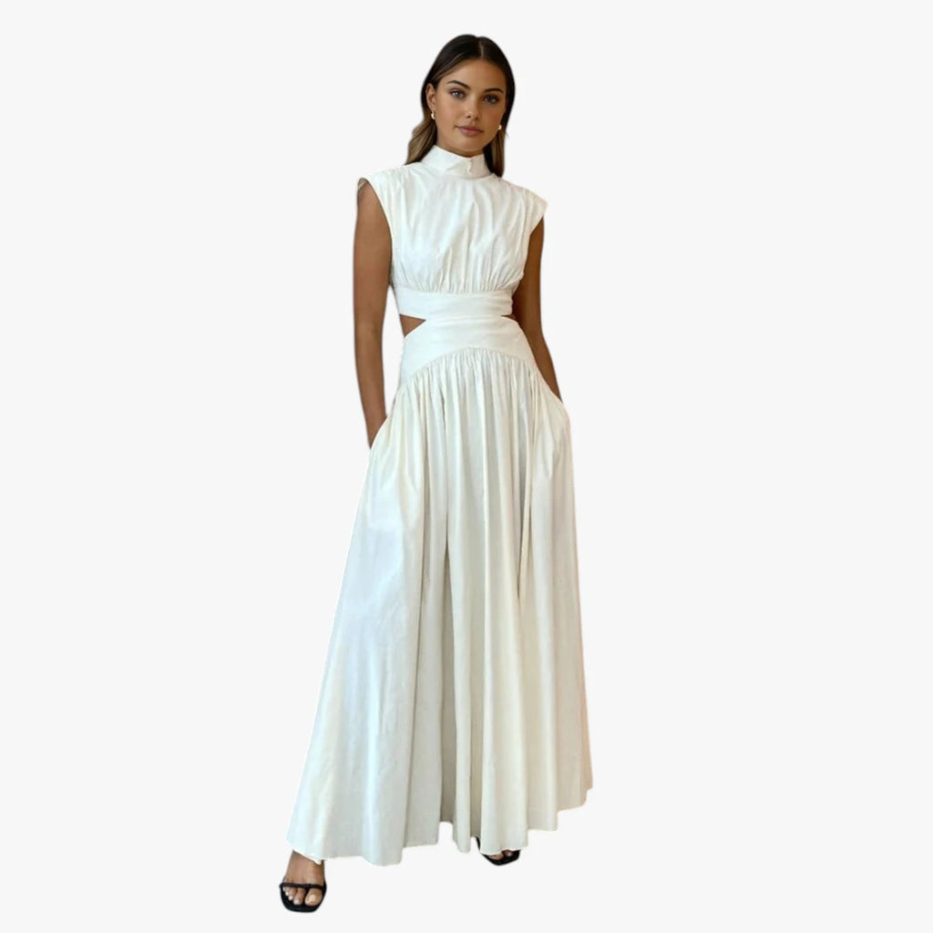 Dame Elegant Maxi Kjole til Bryllup med Cut Out