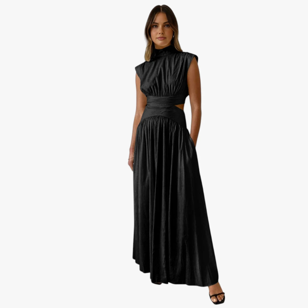 Dame Elegant Maxi Kjole til Bryllup med Cut Out