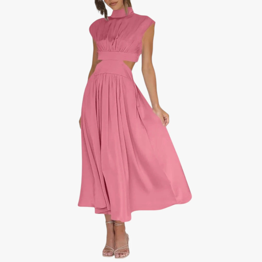 Dame Elegant Maxi Kjole til Bryllup med Cut Out