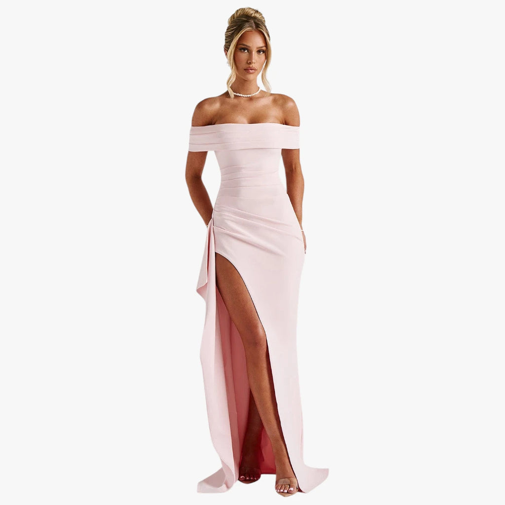 Dame Elegant Maxi Kjole til Bryllup med Off Shoulder