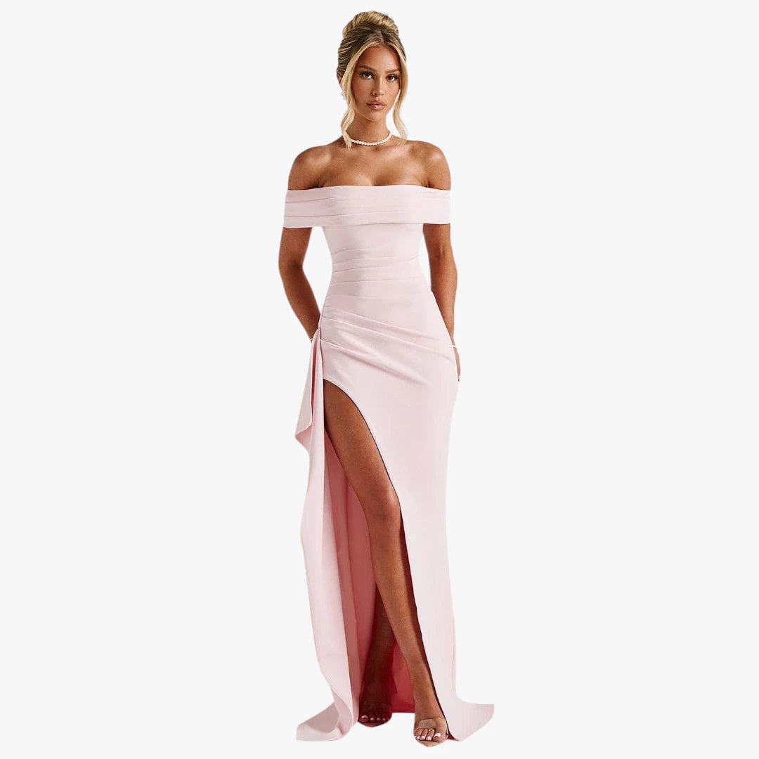 Dame Elegant Maxi Kjole til Bryllup med Off Shoulder