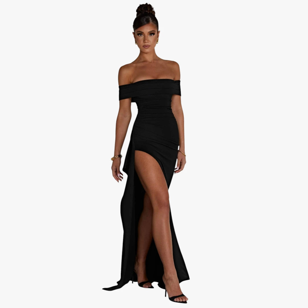 Dame Elegant Maxi Kjole til Bryllup med Off Shoulder