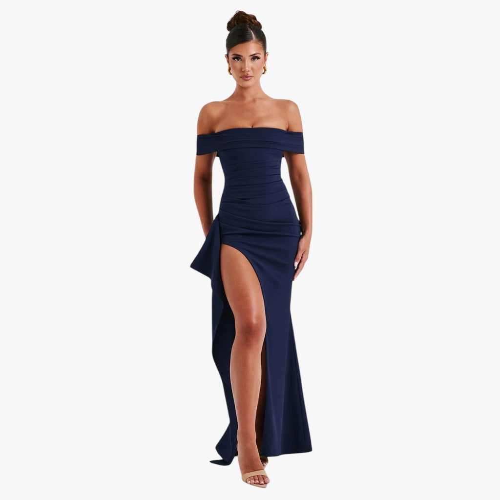 Dame Elegant Maxi Kjole til Bryllup med Off Shoulder