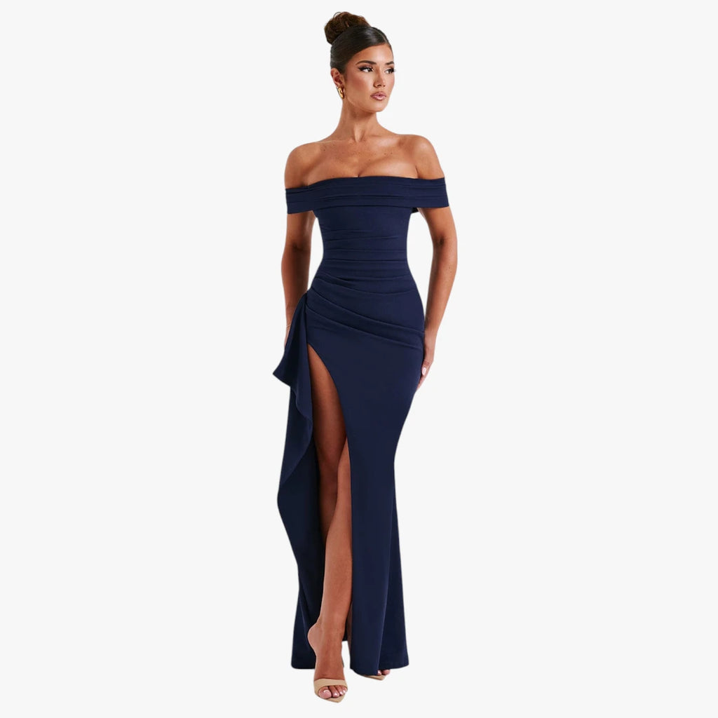 Dame Elegant Maxi Kjole til Bryllup med Off Shoulder