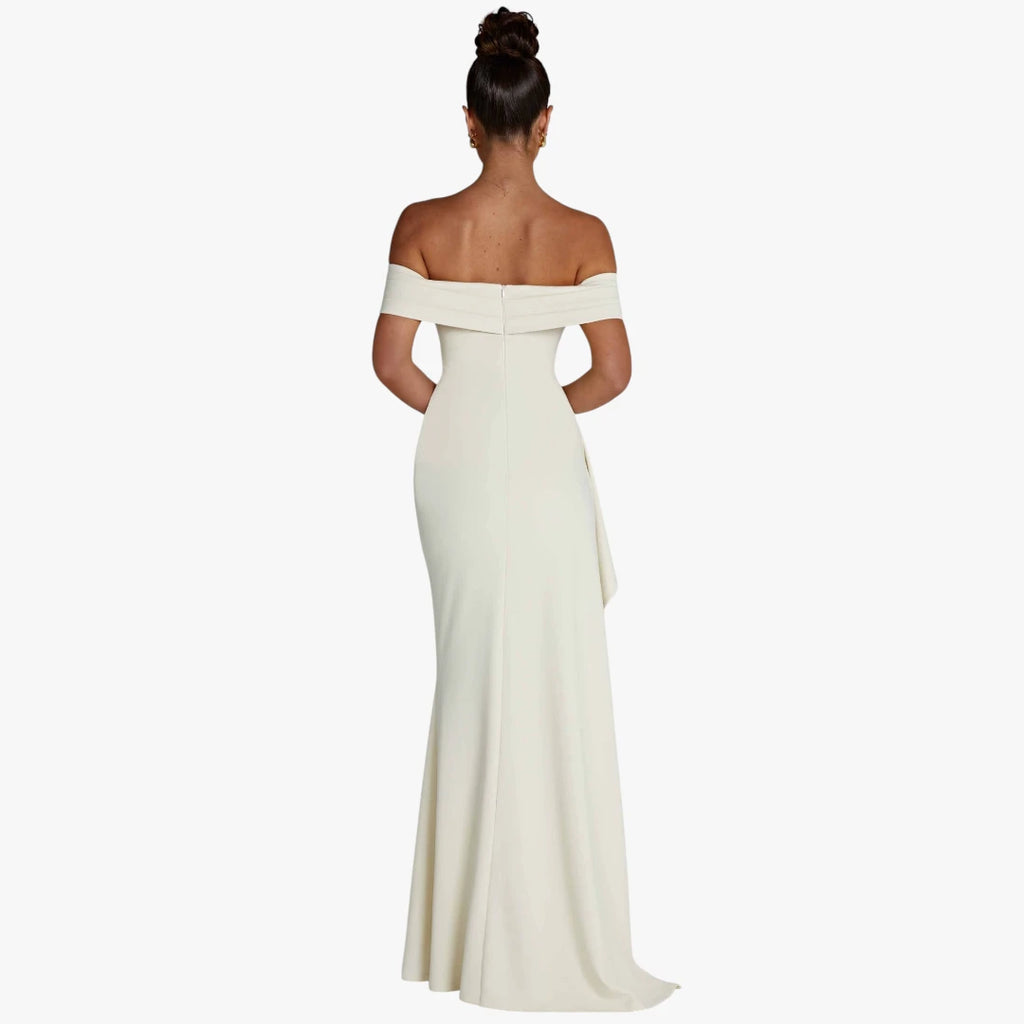 Dame Elegant Maxi Kjole til Bryllup med Off Shoulder
