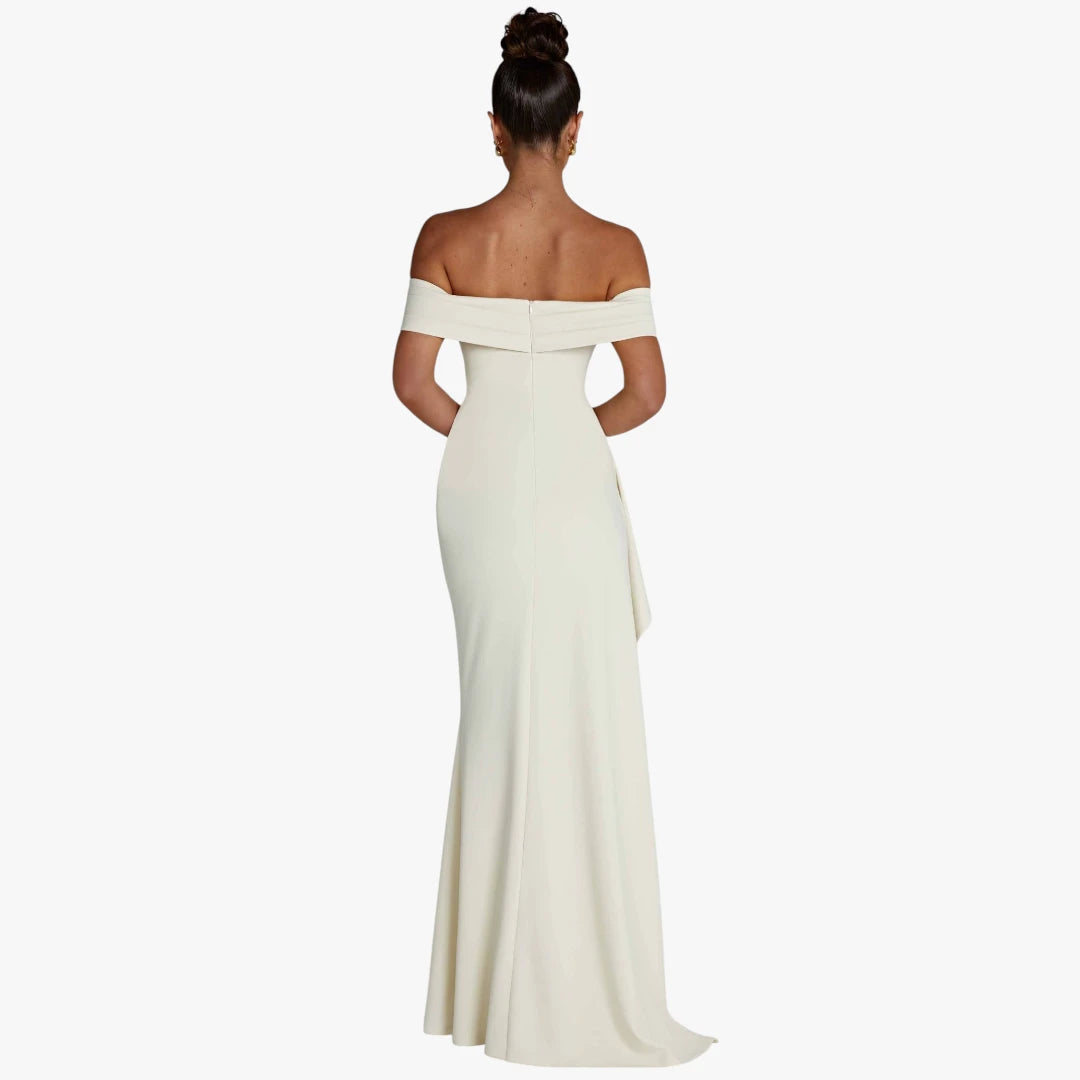 Dame Elegant Maxi Kjole til Bryllup med Off Shoulder